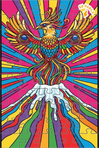 Teona Ahşap لغز خشبي رائع بإطار مزدوج الطبقات بألوان رائعة 50 قطعة 15x25