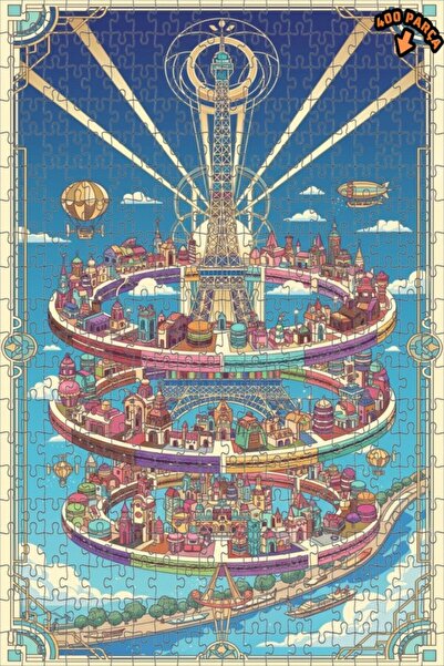 Teona Ahşap لغز خشبي بإطار من طابقين من آرت ديكو باريس دريم 400 قطعة 35x35