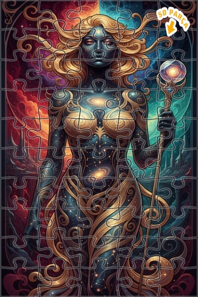 Teona Ahşap لوحة فنية نسائية فلكية تبدو كاللوحة الزيتية، لغز خشبي بإطار مزدوج...