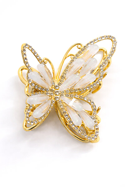 MakeWell Золотиста шпилька з фігуркою метелика з камінцями – елегантний аксес...