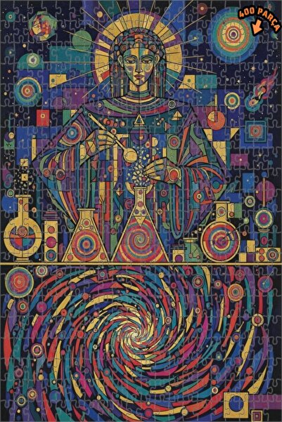 Teona Ahşap لغز خشبي مؤطر ذو طبقتين بنمط المرأة العلمية السحرية 400 قطعة 35x35