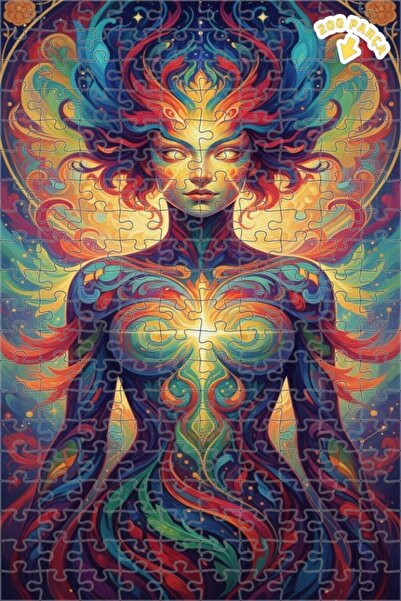 Teona Ahşap لغز خشبي بإطار مزدوج الطبقات بمظهر لوحة زيتية لإلهة الطاقة 200 قط...