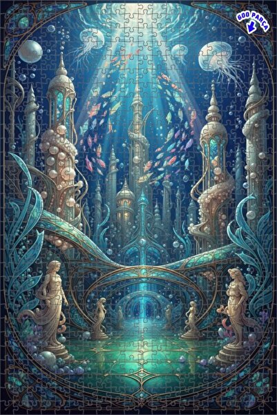 Teona Ahşap لغز خشبي بإطار ذو طبقتين بمظهر الألوان المائية من سلسلة أسرار أتل...