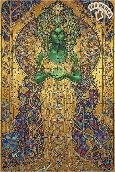 Teona Ahşap لوحة فنية تصور الجمال الأخضر، لغز خشبي بإطار مزدوج الطبقات، 100 ق...