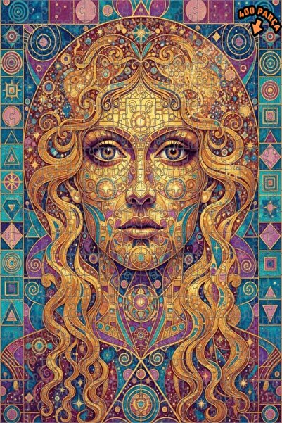 Teona Ahşap لغز خشبي مؤطر بطبقتين بتصميم فن الهندسة الغامضة للنساء ذوات البشر...