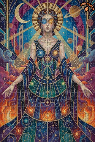 Teona Ahşap لغز خشبي بإطار مزدوج الطبقات من كوزميك ثريال مطبوع، 400 قطعة، 35×35