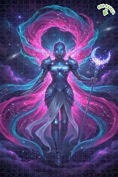 Teona Ahşap لغز خشبي بمظهر لوحة زيتية لامرأة محاربة فضائية 800 قطعة 70×50