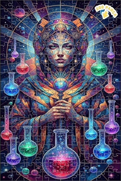 Teona Ahşap لوحة فنية نسائية بتصميم الكيميائي الكوني بمظهر اللوحات الزيتية، ل...