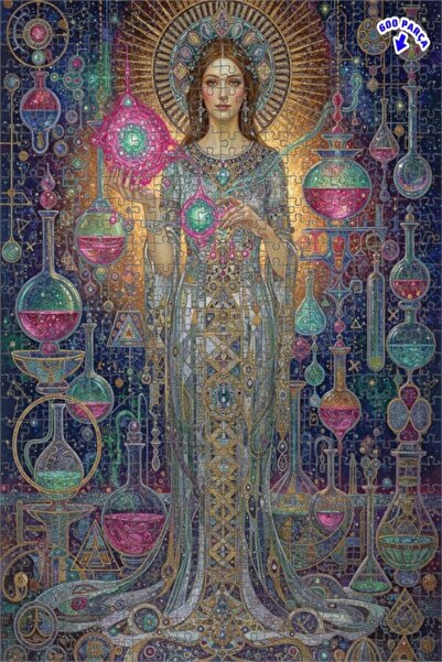 Teona Ahşap لغز خشبي مؤطر بطبقتين من فن الساحر الغامض 600 قطعة 50×35