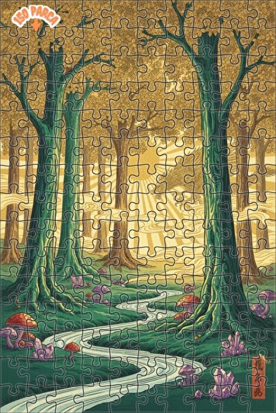 Teona Ahşap لغز خشبي مؤطر بطبقتين على شكل تنين الغابة الغامضة 150 قطعة 20×30