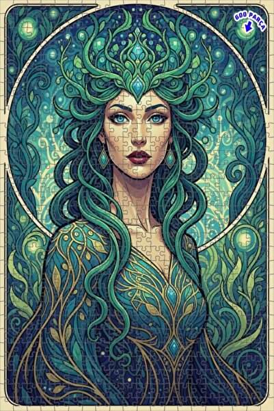 Teona Ahşap لوحة فنية بأسلوب آرت نوفو لحورية البحر، لوحة زيتية بإطار خشبي ذو ...