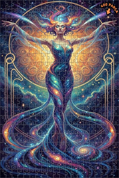 Teona Ahşap لغز خشبي بإطار مزدوج الطبقات بمظهر فني رقمي للنساء من كوزميك دانس...