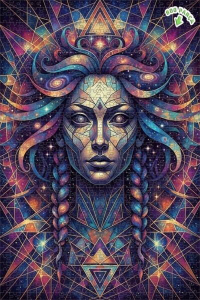 Teona Ahşap لغز خشبي بإطار مزدوج الطبقات من كوزميك للنساء، فن هندسي، 800 قطعة...