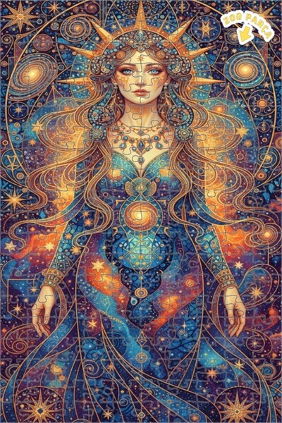 Teona Ahşap لغز خشبي بإطار مزدوج الطبقات بمظهر لوحة زيتية لملكة الكون، 200 قط...