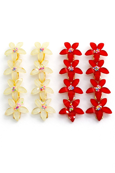 MakeWell Agrafe de păr Rengarek cu flori de lotus și design floral cu piatră ...