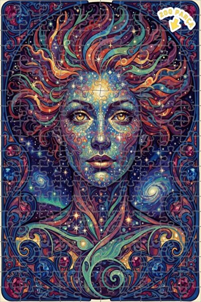 Teona Ahşap لغز خشبي بإطار مزدوج الطبقات من الفن الكوني ذو الوجه السماوي 200 ...