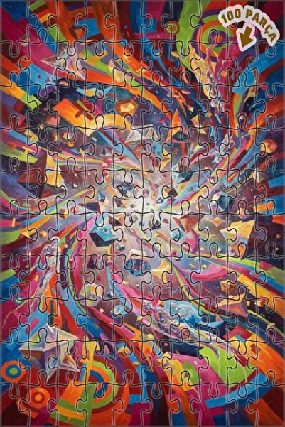 Teona Ahşap لغز خشبي ملون بإطار ذو طابقين بمظهر لوحة زيتية يصور أحلامًا كونية...