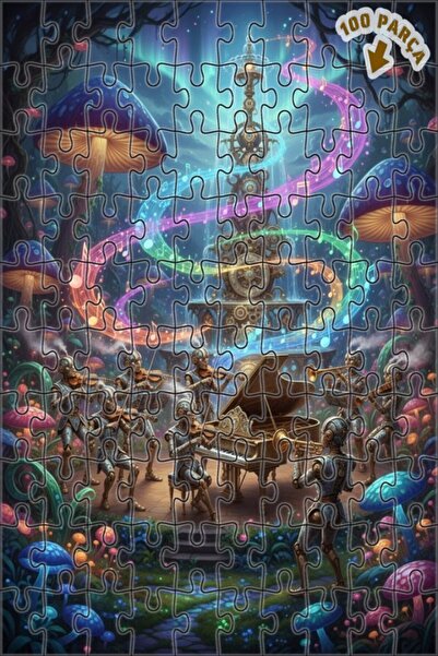 Teona Ahşap لغز خشبي مؤطر بطبقتين من ميستيك أوركسترا فورست، 100 قطعة، 25×25