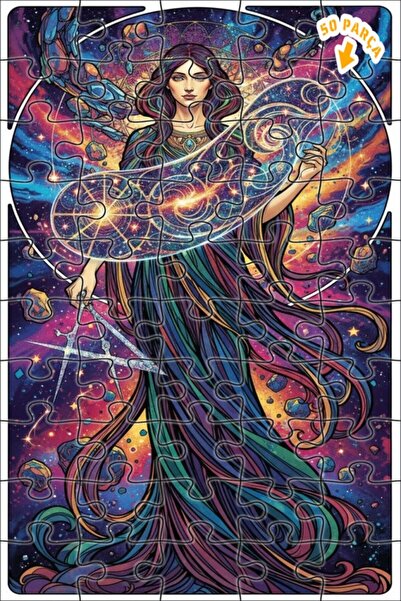 Teona Ahşap لغز خشبي مؤطر بطبقتين من فن الحكمة الكونية 50 قطعة 15×25