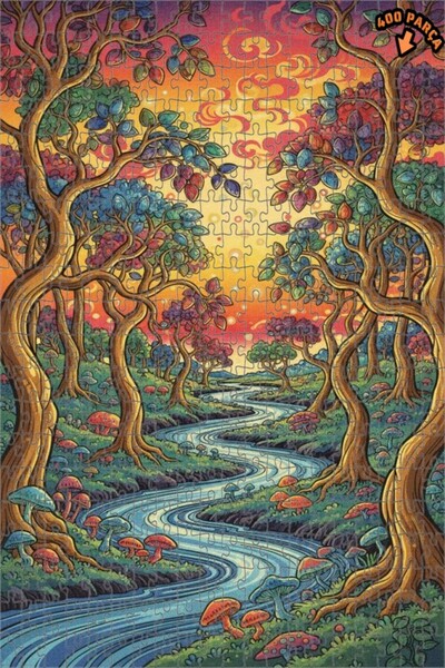 Teona Ahşap لغز خشبي مؤطر بطبقتين من ميستيك أورانج ري، 400 قطعة، 35×35