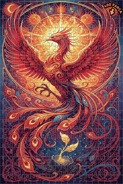 Teona Ahşap لغز خشبي مؤطر بطبقتين بمظهر لوحة زيتية فنية لطائر العنقاء 400 قطع...