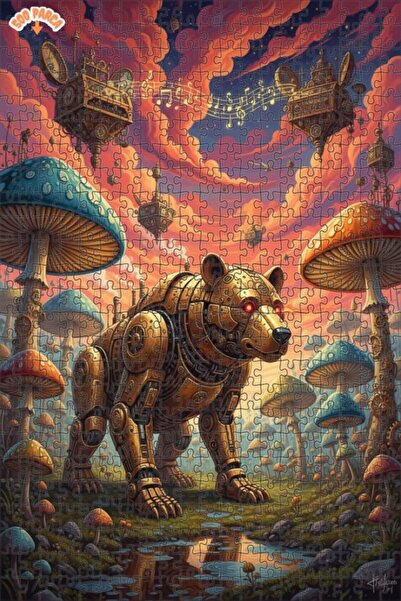 Teona Ahşap Steampunk Bear Forest 500 Pieces 50X30