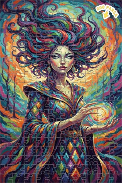 Teona Ahşap لغز خشبي بإطار مزدوج الطبقات بمظهر لوحة زيتية للمرأة بألوان سحرية...