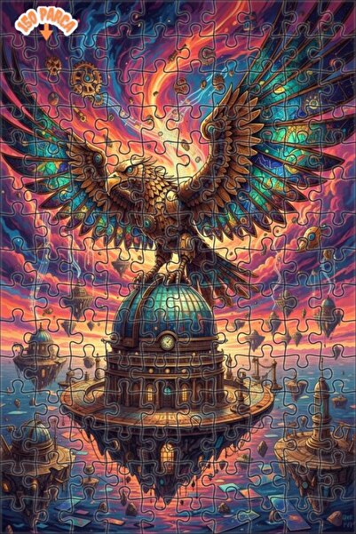 Teona Ahşap Mechanical Eagle Art Double Layer Framed Wooden Puzzle 150 Pieces...