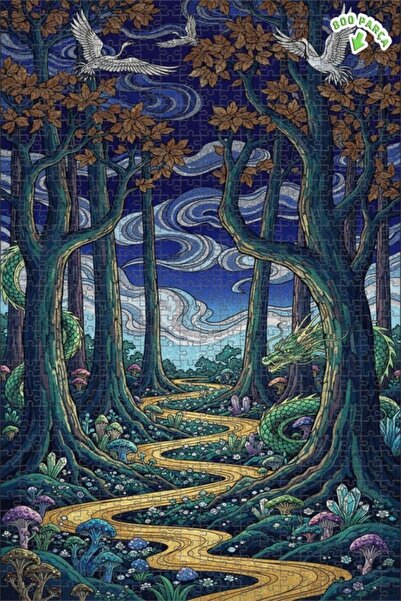 Teona Ahşap لغز خشبي مؤطر مكون من طابقين، لوحة زيتية بتصميم تنين الغابة الغام...