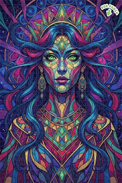 Teona Ahşap لوحة فنية تصور امرأة بتأثيرات سحرية، تشبه اللوحات الزيتية، بإطار ...