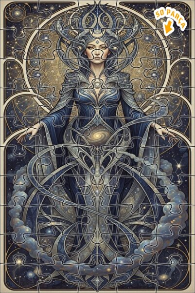 Teona Ahşap لغز خشبي بإطار مزدوج الطبقات من كوزميك كراول كيو، 50 قطعة، 15×25