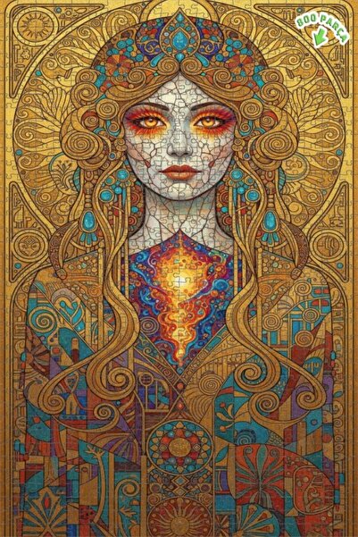 Teona Ahşap لغز خشبي بإطار مزدوج الطبقات بمظهر لوحة زيتية لامرأة من العصر الذ...