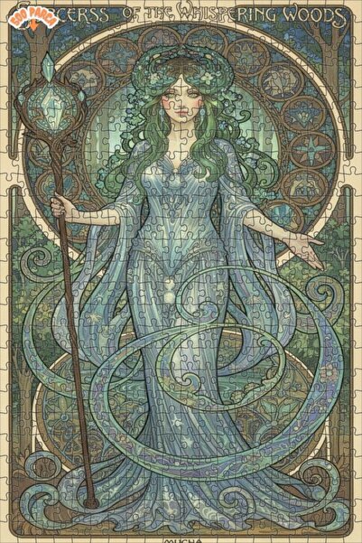 Teona Ahşap لغز خشبي بإطار مزدوج الطبقات بتصميم ساحر للساحرة في الغابة الرائع...