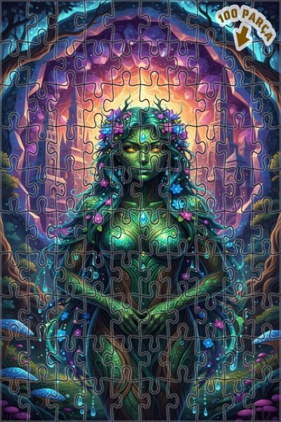Teona Ahşap لغز خشبي فني بمظهر لوحة زيتية لـ Green Fairy Forest City، 100 قطع...