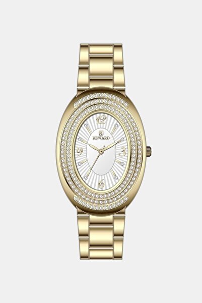 Reward Kadın Kol Saati Quartz Takvimli Beyaz Kadran Çelik Kordon Altın 28 mm ...