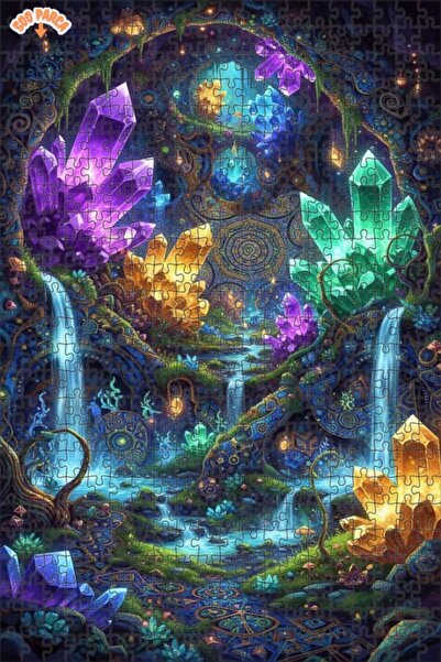 Teona Ahşap ألغاز خشبية مؤطرة بطبقتين بمظهر لوحة زيتية لشلالات كريستالية سحري...