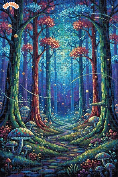 Teona Ahşap لغز خشبي بإطار مزدوج الطبقات بمظهر لوحة زيتية لمغامرة في الغابة ا...