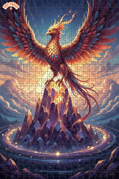 Teona Ahşap لغز خشبي بإطار مزدوج الطبقات بمظهر لوحة زيتية لطائر العنقاء المتو...