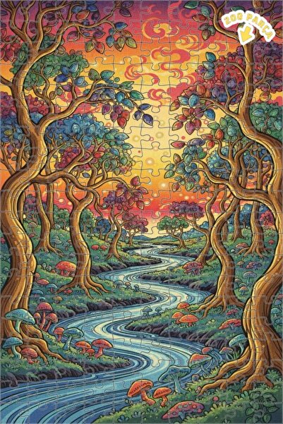 Teona Ahşap لغز خشبي مؤطر بطبقتين من ميستيك أورانج ري، 200 قطعة، 25×35