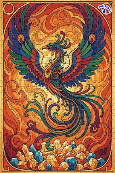 Teona Ahşap لغز خشبي مؤطر بطبقتين من فن العنقاء السحرية 600 قطعة 50×35