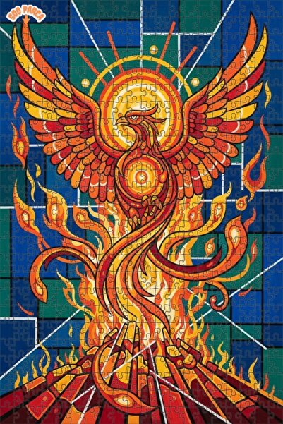 Teona Ahşap لغز خشبي مُشكل يدويًا بتصميم طائر الفينيق الخيالي، بمظهر الزيتية،...