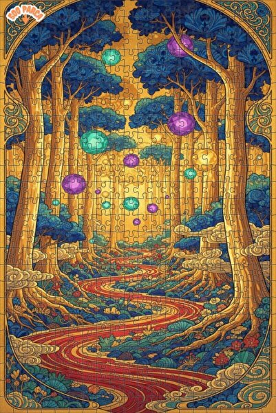 Teona Ahşap لغز خشبي بإطار مزدوج الطبقات من ماسالي، طريق الغابة، 500 قطعة، 50×30