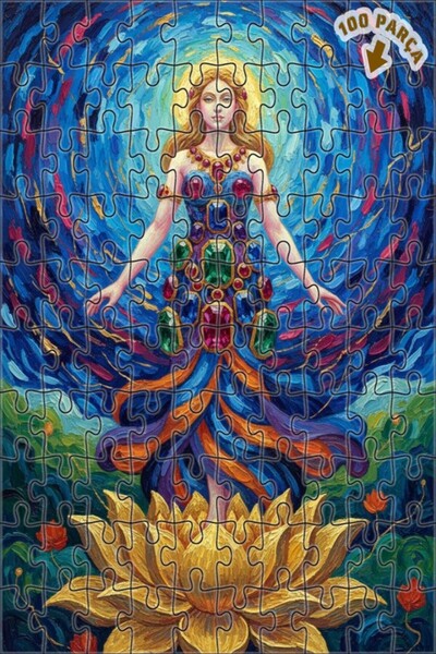 Teona Ahşap لغز خشبي فني بمظهر لوحة زيتية لإلهة الزهور السحرية 100 قطعة 25×25