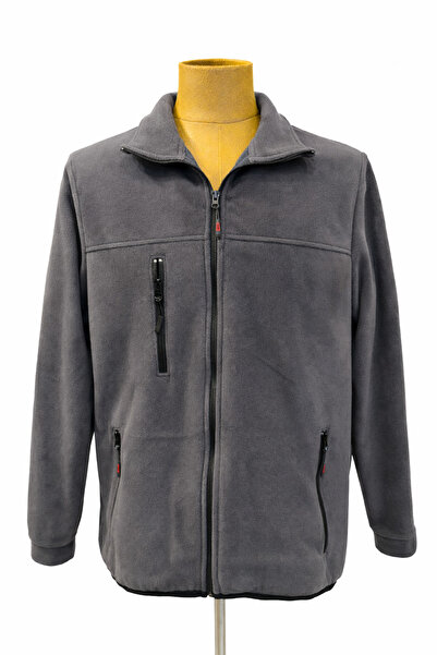 SaglamKıyafetler Antrasit Gri Premıum Polar Mont Kışlık