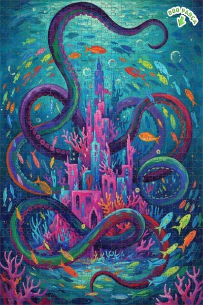 Teona Ahşap لغز خشبي بإطار مزدوج الطبقات من ديف كراكن ماسال، 800 قطعة، 70×50