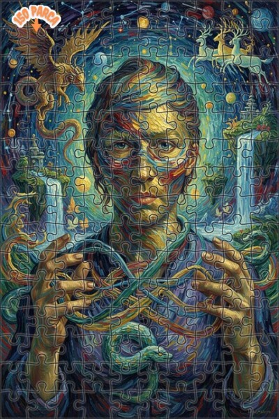 Teona Ahşap لغز خشبي بإطار مزدوج الطبقات بمظهر لوحة زيتية لوجه غامض 150 قطعة ...