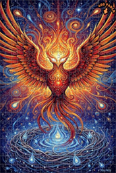 Teona Ahşap لغز خشبي بإطار مزدوج الطبقات بمظهر لوحة زيتية لطائر الفينيق المتص...