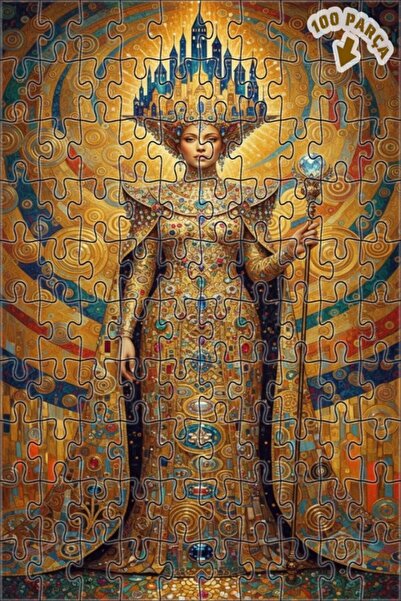 Teona Ahşap لغز خشبي بإطار ذو طبقتين بمظهر لوحة زيتية ذهبية للإمبراطورة 100 ق...