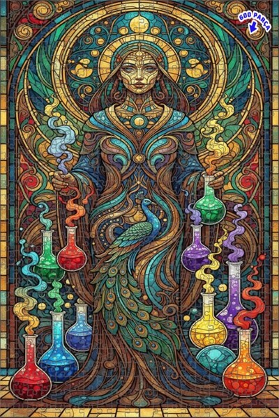 Teona Ahşap لغز خشبي مؤطر بطبقتين بنمط الساحر السحري والفنانة والطائر الفاخر،...