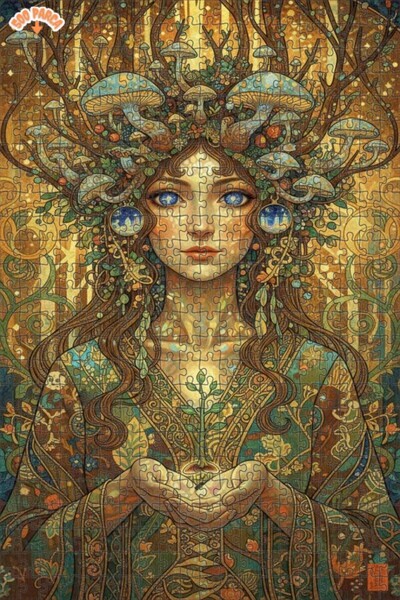 Teona Ahşap لغز فني بمظهر لوحة زيتية لجنية الغابة 500 قطعة 50×30